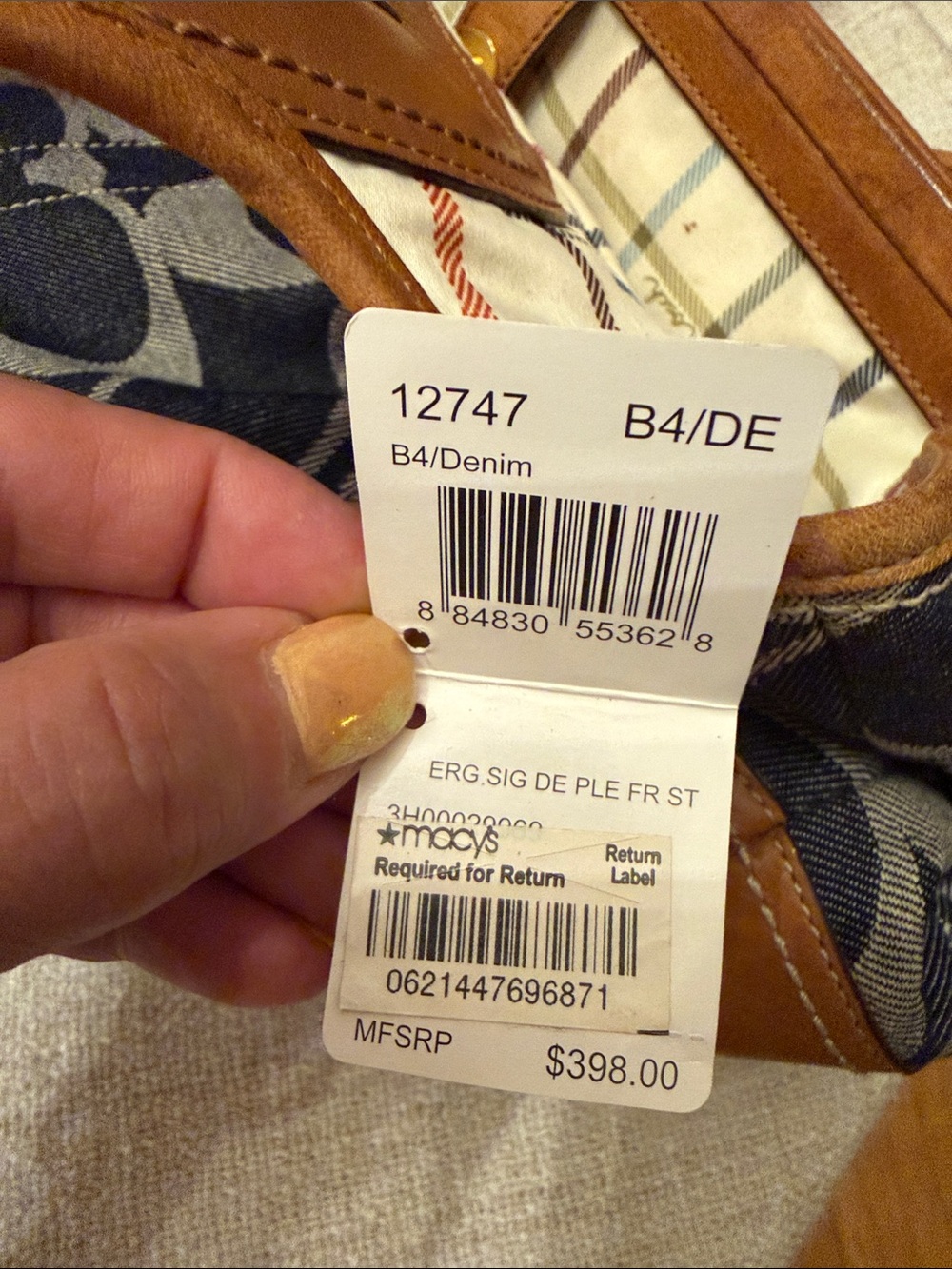 Coach Vintage Y2K Signature Denim Jacquard Kisslock Shoulder Bag 12717 - Picture 7 of 7